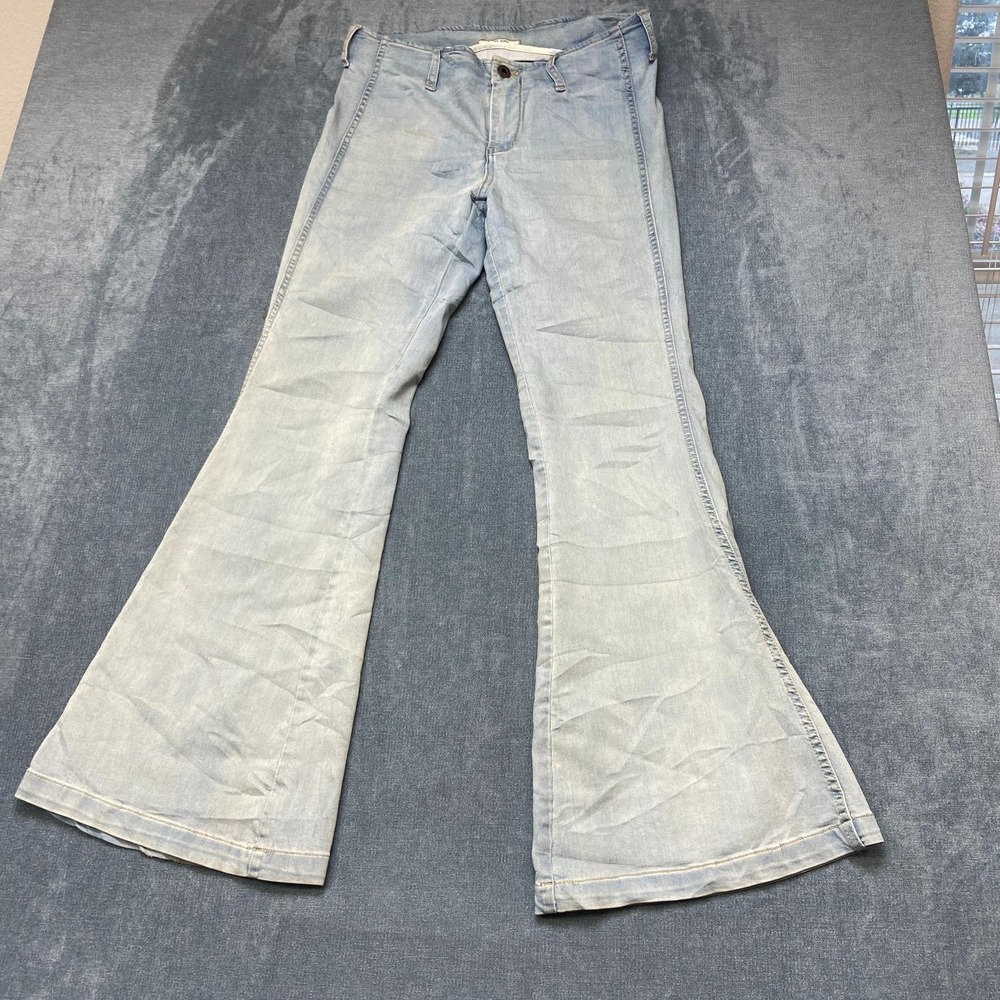Free People Jeans Womens 30W 32x32 Blue Denim Light Wash Mid Rise Flared Leg
